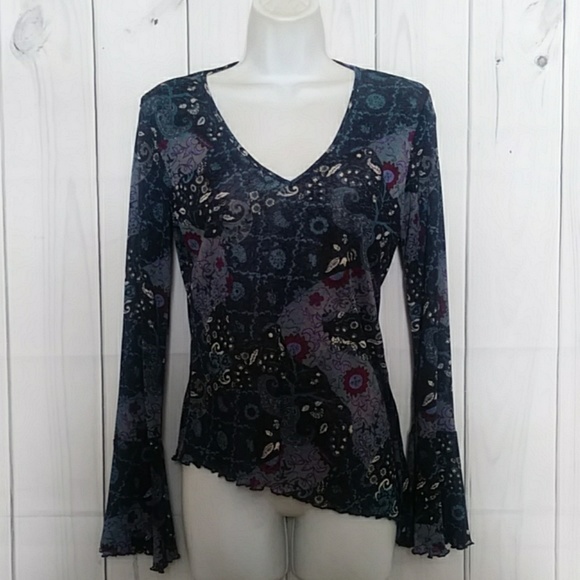 Garage Y2K Women's Whimsigoth Fairycore kimono sleeve blouse Tall Large - Picture 2 of 9